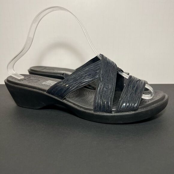 Womens CROCS Molalla Animal Print Slide Sandals / Size 10 - Picture 1 of 8